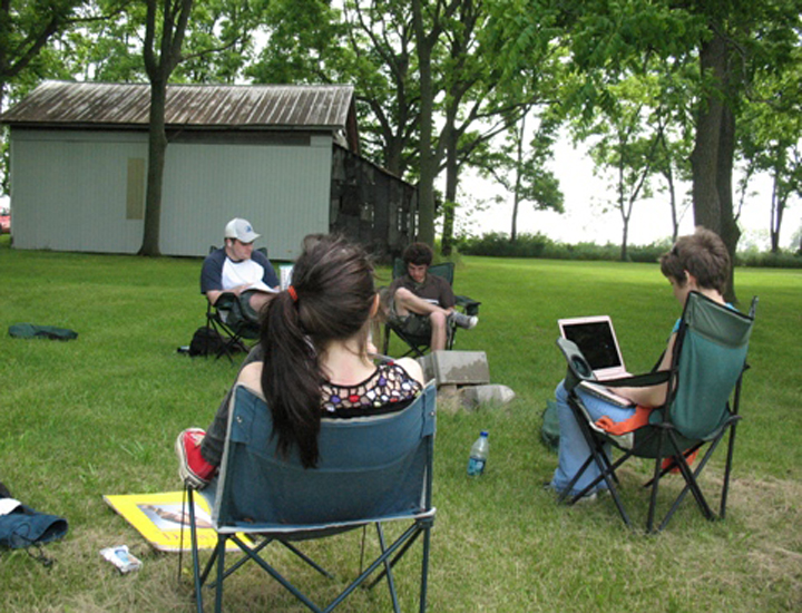 Students still hard at work writing