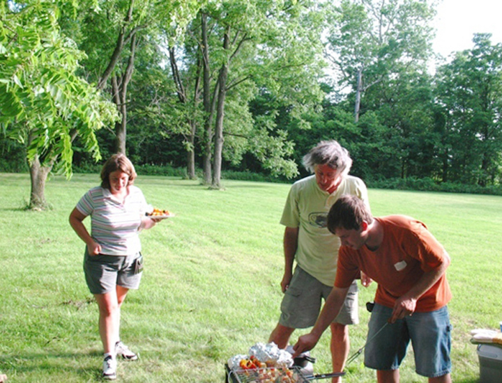 Dawn Burns brings kabobs to the fire