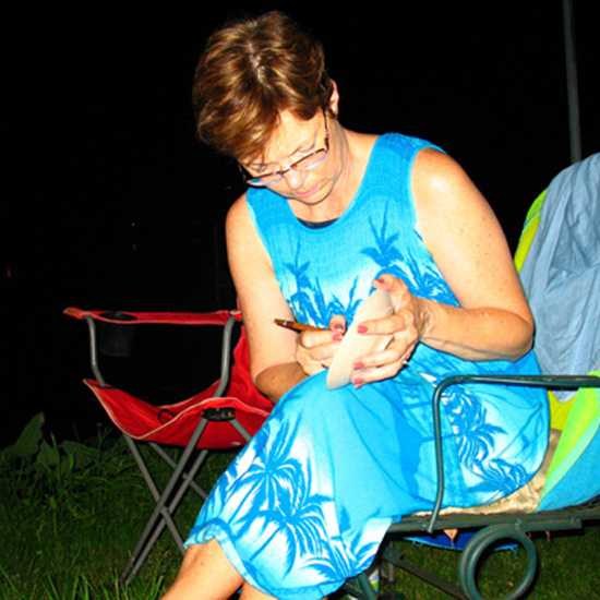 Marian works into the night, as comfortable with clay as with words