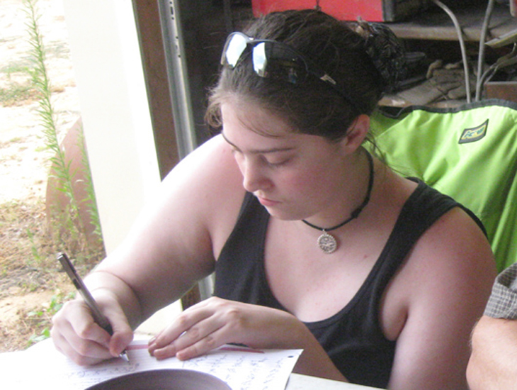 At the clay bowl carving workshop