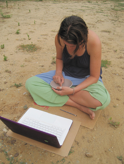 At the clay bowl carving workshop