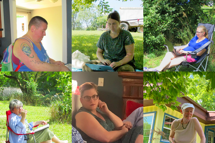 Top row: Bex Miller, Sarah Carson, Ilse Schweitzer. Bottom row: Jan Bechtel, Rachel Baker, Mary Catherine Harper