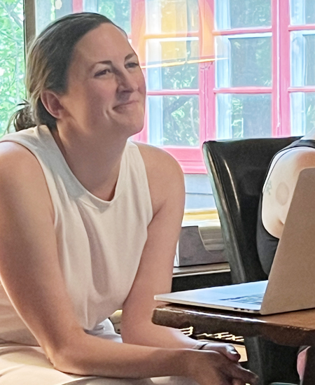 Colleen Alles reads during one of the two workshop times
