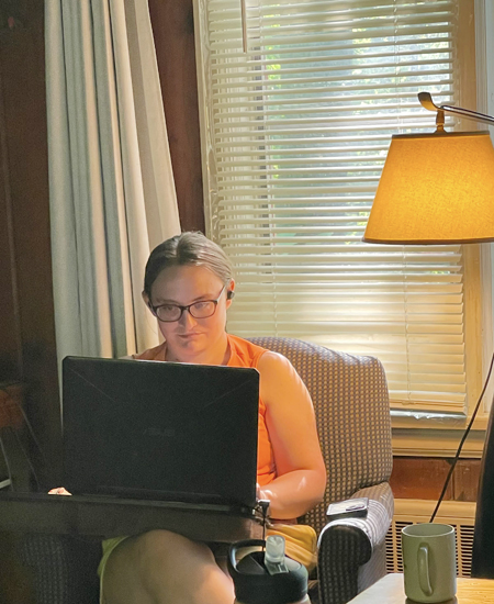 Jenni Repka works on her fantasy novel . . . makes magic with words