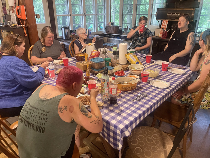 Food, food, and more food at SwampFire . . . and plenty to drink, as Rachel Baker might say as she sips