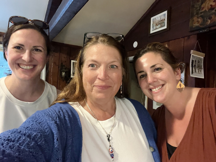 Of course there's a selfie or two . . . Amy Wise holds the camera as Colleen and Cait gather round