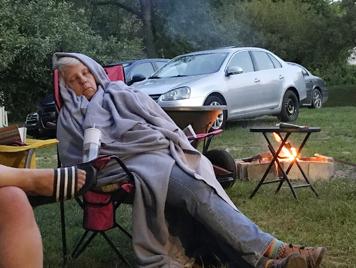 Workshop done, Linda Bale needs a nap.